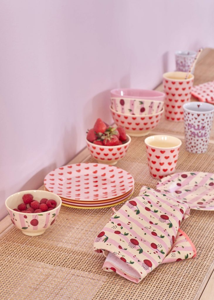 Rice Melamin Schale Sweet Hearts, pink